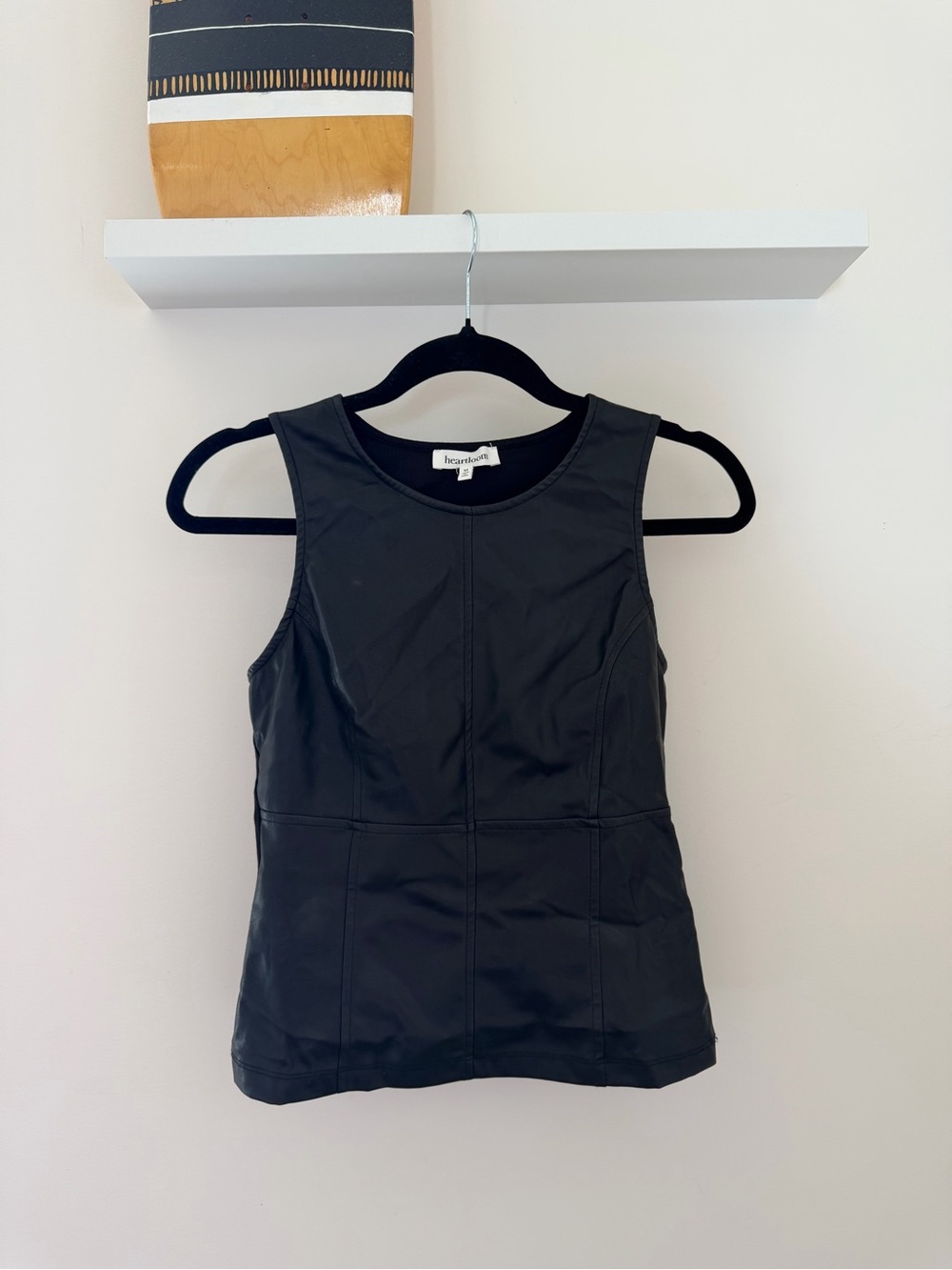 Heartloom Black Faux-Leather Sleeveless Tank